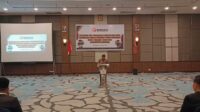 Penjabat (Pj) Bupati Minahasa, Dr Jemmy Stani Kumendong MSi saat membawakan sambutan (ist)