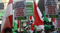 Suasana aksi massa PPP pro dan kontra (ist)