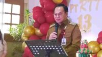 Penjabat Bupati Minahasa, Dr. Noudy R.P. Tendean SIP, M,Si saat membawakan sambutan(ist)
