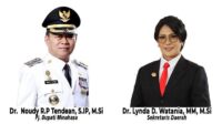 , Pj. Bupati Minahasa Dr. Noudy R.P. Tendean dan Sekretaris Daerah Dr. Lynda D. Watania MM,M,Si, (ist)