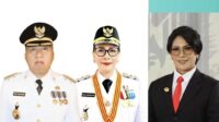 Foto ki-ka: Bupati Minahasa Robby Dondokambey, Wakil Bupati Minahasa Vanda Sarundajang dan Sekretaris Daerah Kabupaten Minahasa Dr. Lynda D. Watania (ist)