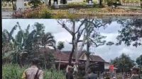 Atas : Kantor Kejaksaan Negeri Kabupaten Malang di Kepanjen. Bawah : Usai melakukan perusakan dan pencurian tebu, Terdakwa ZA sempat bersitegang dengan Forkopimcam di TKP.